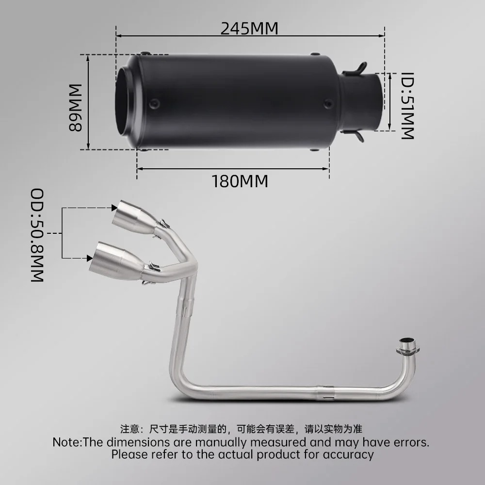 For MSX125 MSX 125 2012-2020 Motorcycle Exhaust Systems Front Middle Link Pipe Modify Double Hole Escape Connect Muffler